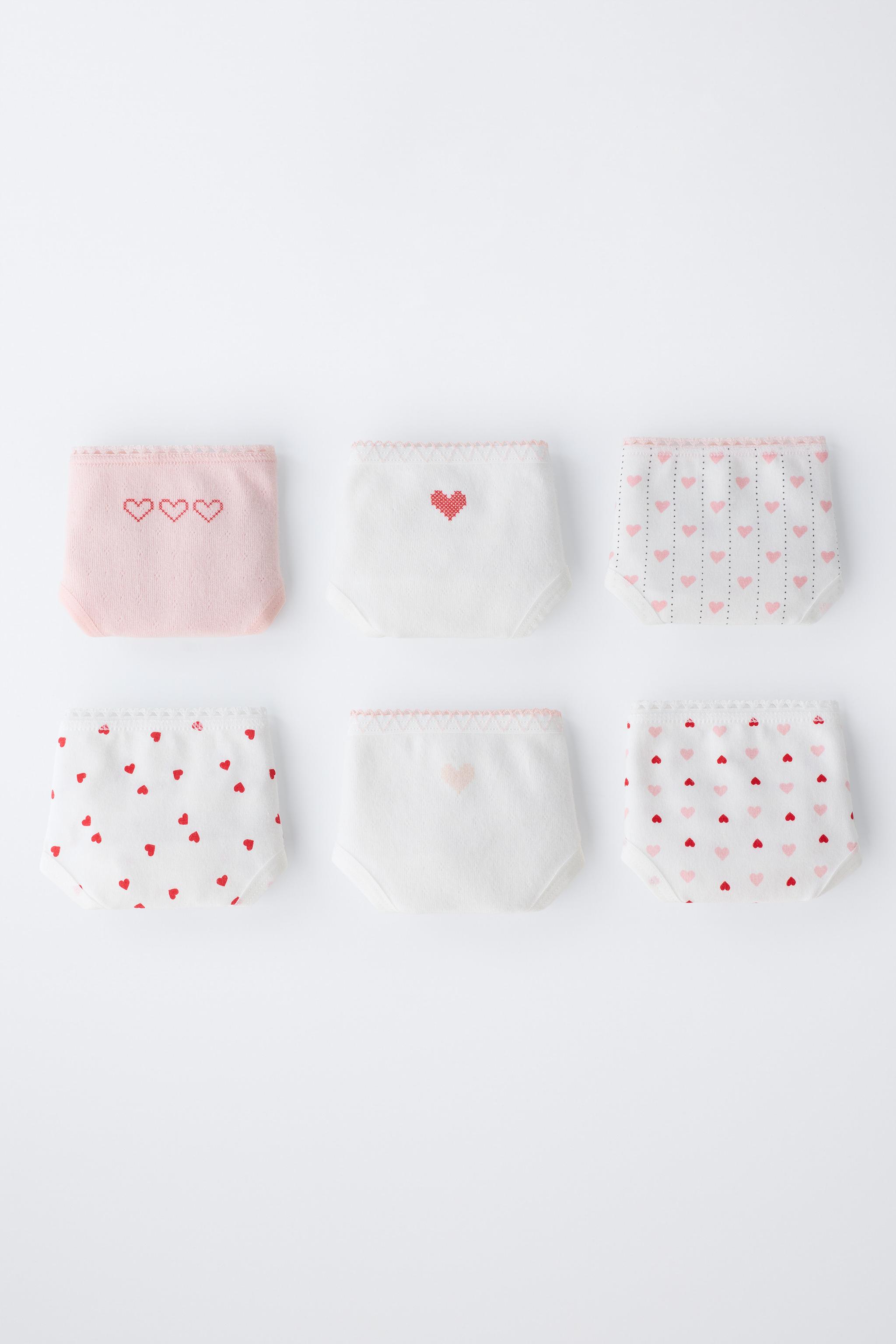 1 1/2- 6 YEARS/ SIX-PACK OF HEART PRINT UNDERWEAR